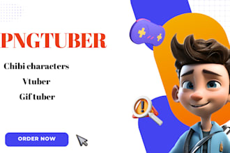 draw pngtuber chibi art oc png tuber vtuber live2d rig model giftube for stream