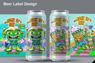 do beverage beer can bottle label design, packaging and logo