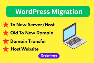 transfer or migrate wordpress websites new host or domain