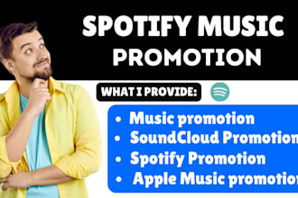 do spotify, sound cloud, apple music, and song promotion for your music