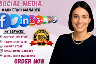 social media marketing manager content creator shopify store tik tok shop setup