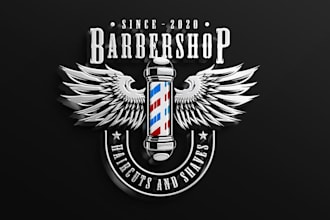 do barber shop or hair stylist salon business logo design
