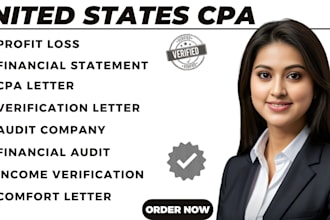 prepare, sign and file your tax return as CPA,verified CPA letter,income letter