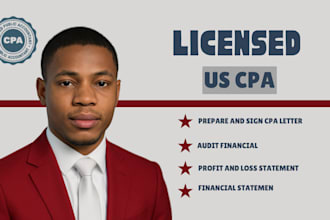 write US CPA letter, CPA comfort letter, income verification, mortgage letter