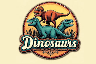 design high quality dinosaurs vintage logo with express