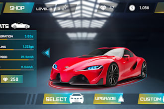 create aaa game UI UX design with icons, hud, and 3d game assets, game graphics