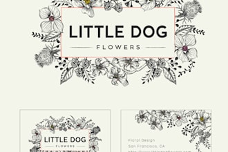 create boho, botanical, whimsical, and floral logo design