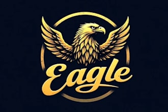 design an amazing golden eagle mascot logo with any file