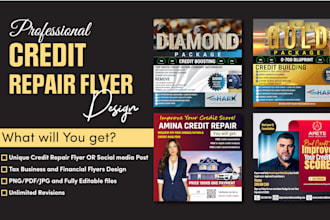design unique credit repair flyer, tax flyer , instagram and real estate flyer