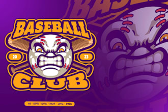 do baseball team jersey or sports club logo design