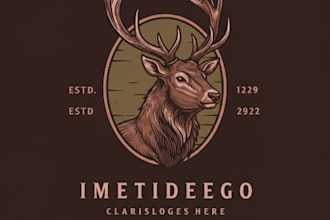 design classic vintage logo design retro with hand drawn