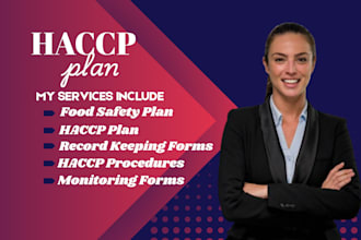 prepare haccp and food safety plans with record forms
