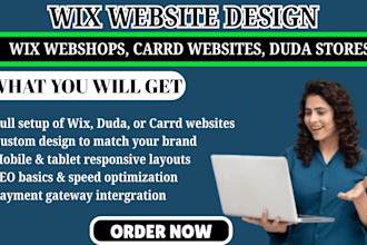 create and customize wix webshops carrd websites duda stores fix wix bugs