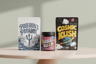 design unique cannabis packaging, label, pouch, mylar bag, box design