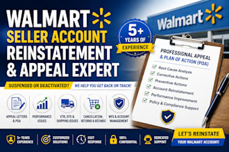 appeal on walmart seller with professional poa