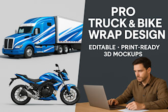 do truck, pickup, bike wrap and logo design for your transport brand