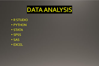 do statistical data analysis, r coding, spss, stata, excel, python programming