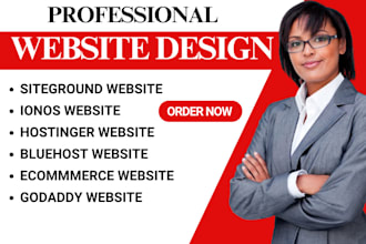 wordpress website design siteground bluehost godaddy ionos hostinger website