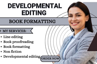 do developmental editor, line editing proofread non fiction kdp book formatting