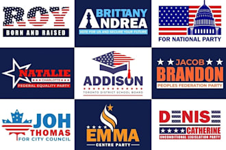 do minimalist political campaign logo with unlimited revisions