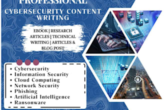 write cyber security, iot, networking, cloud computing articles, reports papers