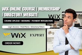 create wix online course website, membership site, business directories website