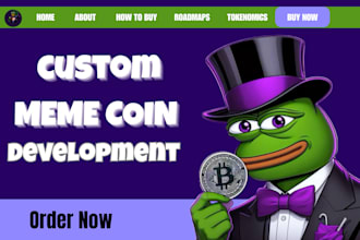 design crypto website, meme coin website, presale website and pepe website