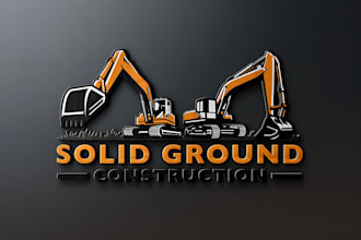 design construction, urban and excavation company logo