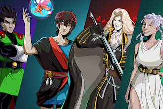 draw a character in the hades art style