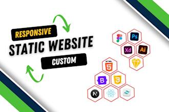 build a responsive static website with HTML, CSS, javascript