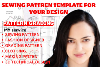 create sewing pattern pattern, fashion design, undefined, techpack