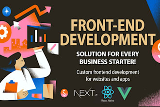 be your frontend developer using HTML, CSS, bootstrap, reactjs, nextjs and vuejs