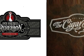 do premium cigar brands label logo and box design