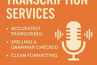 transcribe audio to text and videos transcription in english