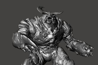 3d print articulated action figure, creature model, figurine, miniature bjd stl