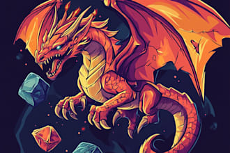 make a custom dnd, fantasy, sci fi, rpg animated game logo