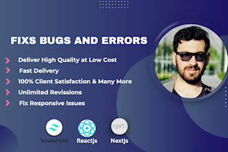 quickly fix bugs in react, nextjs or any website errors and issues
