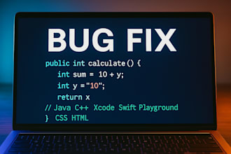 debug and fix your code in java, xcode, or HTML CSS
