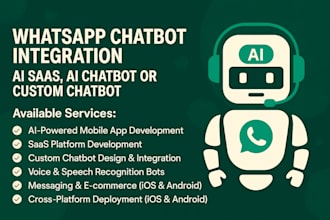 whatsapp chatbot integration,ai saas,ai chatbot,or custom chatbot