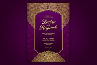 design wedding cards, magazine advertisement flyer, poster