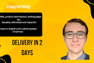 write compelling copy in native german and fluent english