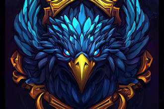 create design medieval fantasy game, rpg, mmo game logo