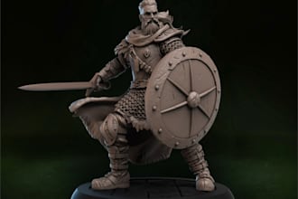 redesign 3d celtic warrior character, pathfinder model,wargame tabletop 3d print