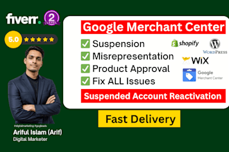 fix google merchant center suspension and misrepresentation