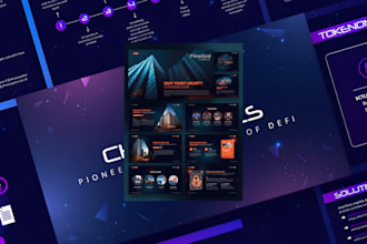 design a futuristic web3 pitch deck for crypto nft defi and blockchain startups