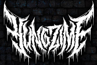 draw brutal death metal, deathcore, black metal band logo
