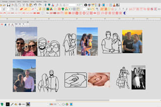 digitize outline designs of couples, cars, pets in one hours