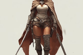 make a concept art, dnd character design and illustration