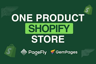 build shopify one product store, dropshipping, pagefly gamepages
