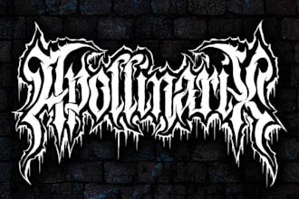 create death metal logo with texture and chrome effect